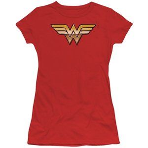 NEW Golden Logo Wonder Woman Fitted T-Shirt